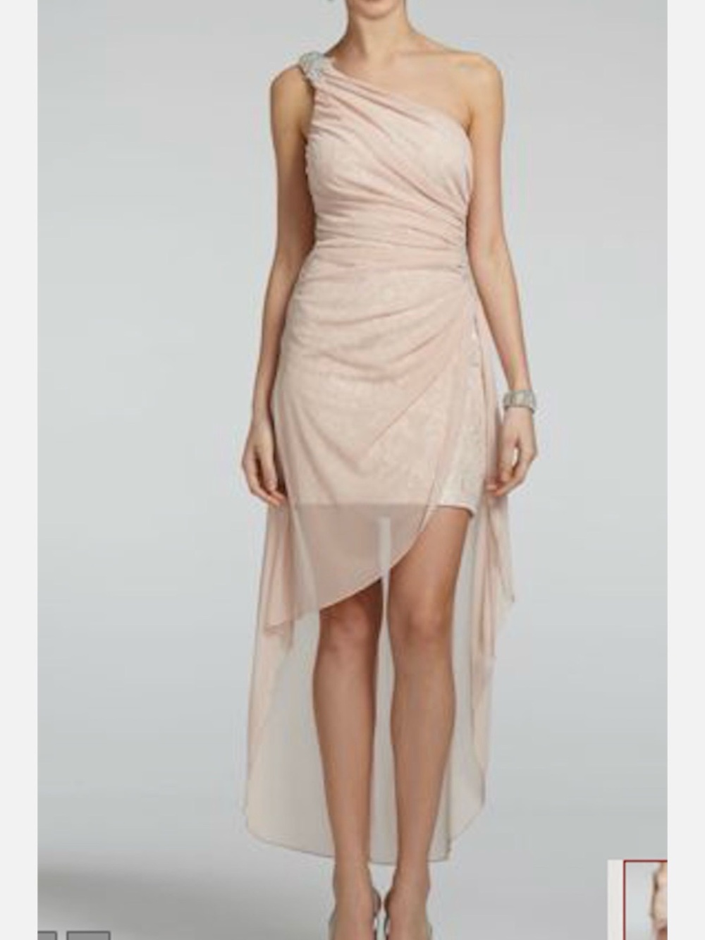 City Triangles One Shoulder Blush Dress